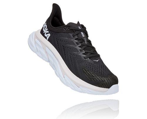 Black / White Hoka One One Clifton Edge Men's Road Running Shoes | QPBNYLE-49