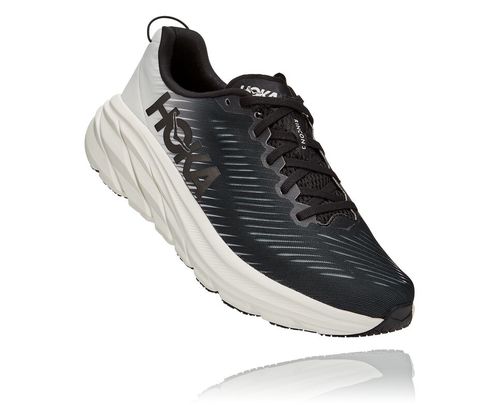 Black / White Hoka One One Rincon 3 Men's Road Running Shoes | UOMTXBI-15